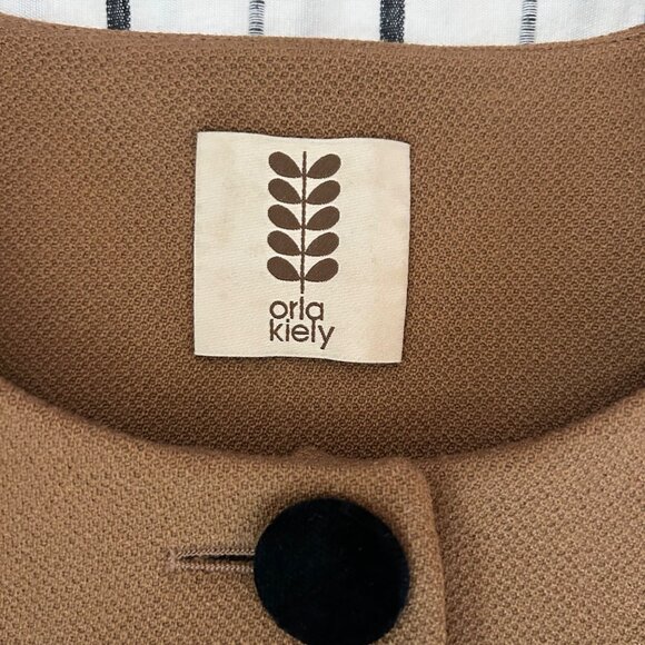 Orla Kiely So Far Soho Good Coat Wool Brown Women Long Retro Vtg Dressy 8 - Picture 4 of 8